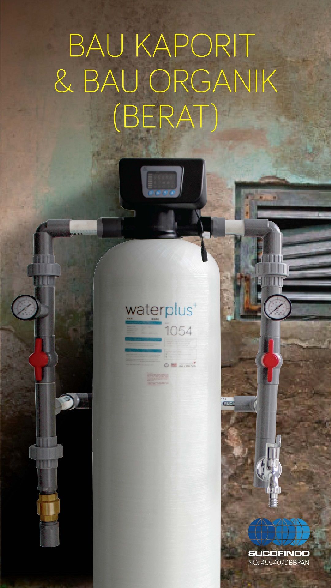 FRP-1054-011-A / frp water filter & media auto silica (1x50kg) | waterplus+